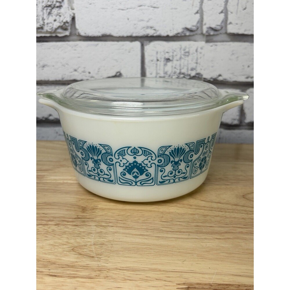 Pyrex Blue Horizon 473 Casserole With Lid Mint Condition Vintage